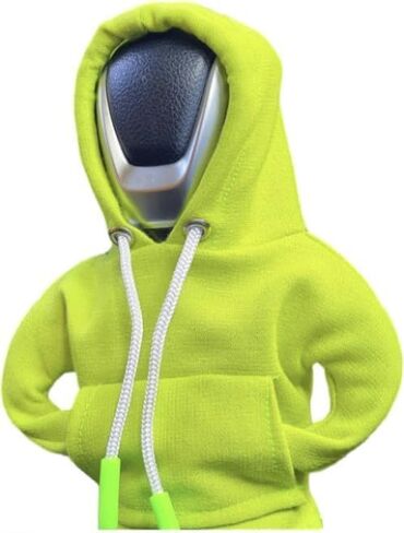 2023 Fashion 2Pcs Car Gear Shift Cover Hoodie Car Gear Shift Cover, Automotive Interior Accessories Shift Knobs Fashionable Hooded Shirt Car Shifter Knobs Cover Trim,8 Colors (Black+Grey) in Saudi Arabia