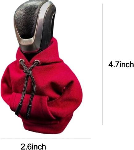 2023 Fashion 2Pcs Car Gear Shift Cover Hoodie Car Gear Shift Cover, Automotive Interior Accessories Shift Knobs Fashionable Hooded Shirt Car Shifter Knobs Cover Trim,8 Colors (Black+Grey) in Saudi Arabia