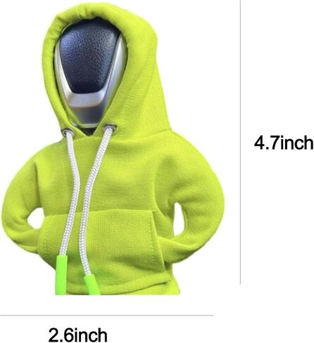 2023 Fashion 2Pcs Car Gear Shift Cover Hoodie Car Gear Shift Cover, Automotive Interior Accessories Shift Knobs Fashionable Hooded Shirt Car Shifter Knobs Cover Trim,8 Colors (Black+Grey) in Saudi Arabia