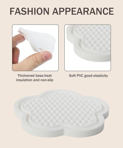 4PCS Car Cup Coaster,Car Coaster Car Holder Coaster,Universal Car Cup Holder Coaster,Car Accessories Anti Slip Cup Holder Insert Coaster, Car Cup Mat Cute Car Coasters for Car (White) in Saudi Arabia