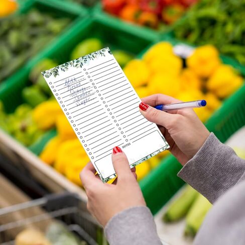 2 Pack Grocery List Magnet Pad for Fridge with Pen Holder, Totally 120 Sheets Magnetic Note Pad for Fridge Full Back Magnet Shopping List, To Do List, Memo Notepads with Pen Holder, 4.5x7.5" in Kuwait