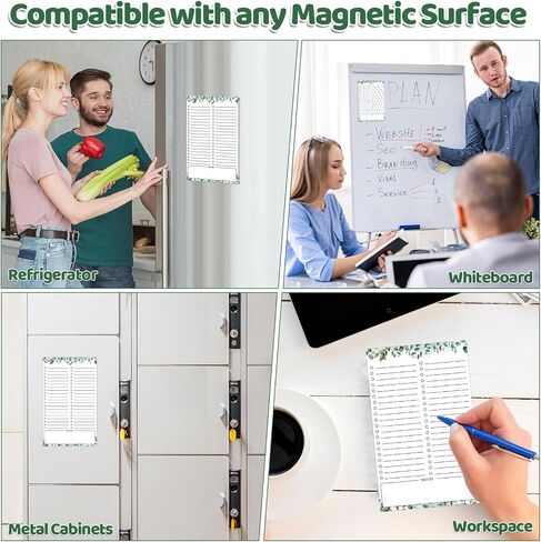 2 Pack Grocery List Magnet Pad for Fridge with Pen Holder, Totally 120 Sheets Magnetic Note Pad for Fridge Full Back Magnet Shopping List, To Do List, Memo Notepads with Pen Holder, 4.5x7.5" in Kuwait