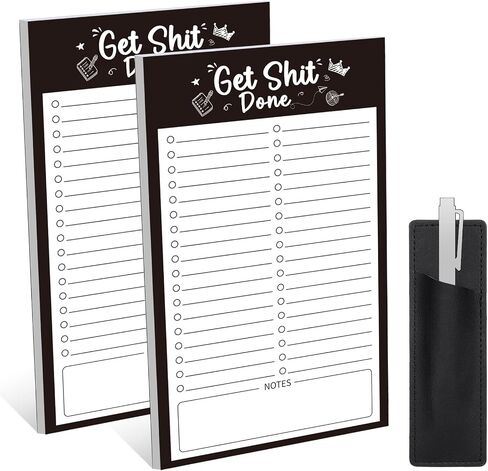 2 Pack Grocery List Magnet Pad for Fridge with Pen Holder, Totally 120 Sheets Magnetic Note Pad for Fridge Full Back Magnet Shopping List, To Do List, Memo Notepads with Pen Holder, 4.5x7.5" in Kuwait