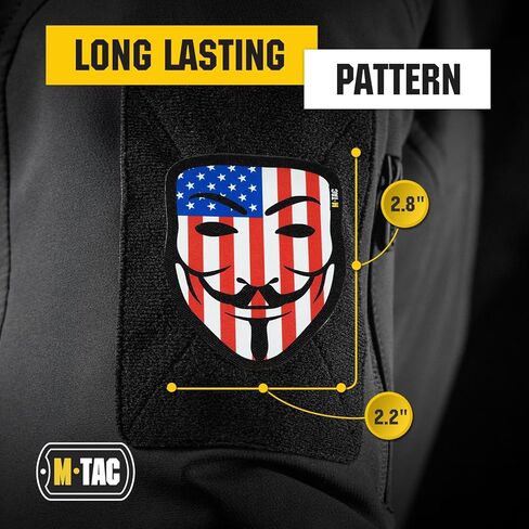 رقعة معنويات تكتيكية مجهولة من M-Tac - رقعة قتالية بمثبتات خطافية عسكرية (أسود/الولايات المتحدة الأمريكية) in Kuwait