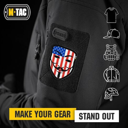 رقعة معنويات تكتيكية مجهولة من M-Tac - رقعة قتالية بمثبتات خطافية عسكرية (أسود/الولايات المتحدة الأمريكية) in Kuwait