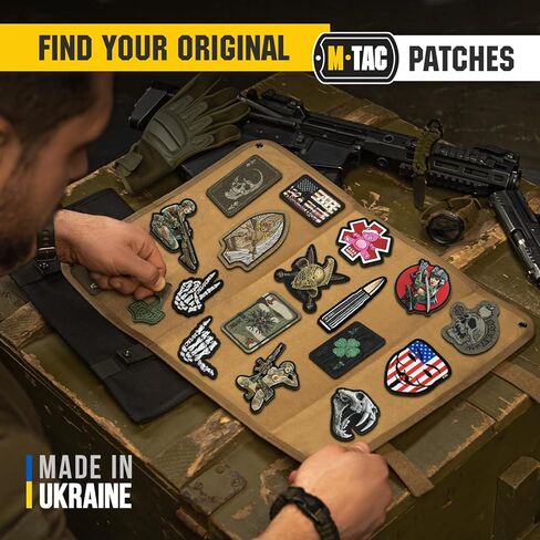 رقعة معنويات تكتيكية مجهولة من M-Tac - رقعة قتالية بمثبتات خطافية عسكرية (أسود/الولايات المتحدة الأمريكية) in Kuwait