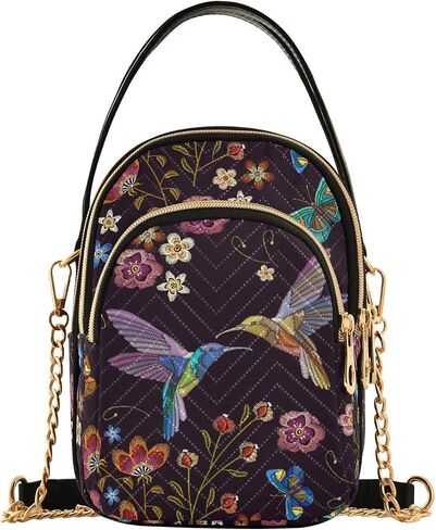 Quilted Crossbody Bags for Women Trendy, Women's Crossbody Handbags Pink Butterfly Travel Cell Phone Purses Bags in Kuwait