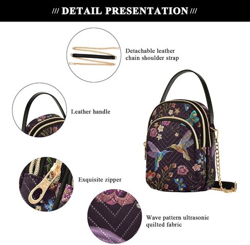 Quilted Crossbody Bags for Women Trendy, Women's Crossbody Handbags Pink Butterfly Travel Cell Phone Purses Bags in Kuwait