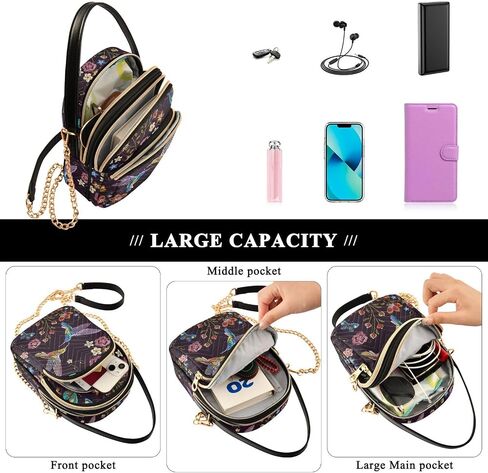 Quilted Crossbody Bags for Women Trendy, Women's Crossbody Handbags Pink Butterfly Travel Cell Phone Purses Bags in Kuwait