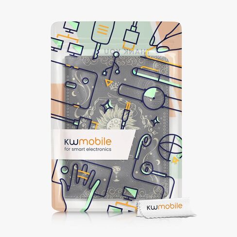 حافظة kwmobile متوافقة مع Amazon Kindle Paperwhite 11. حافظة الجيل 2021 - غطاء من البولي يوريثان مع حزام - أسود للسفر/متعدد الألوان in Kuwait