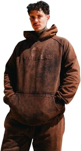 Men Cotton Hoodies Acid Wash Comfortable Ribbed Cuff and Waistband Sweatshirt (Sizes S-2XL) in Saudi Arabia