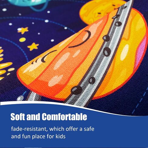 Round Space Rug for Kids Room Solar System Circle Rugs for Bedroom Kids Rugs for Playroom Boys Space Planet Theme Rug Living Room Dining Room Decor 40x40 inch in Saudi Arabia