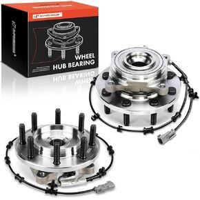 A-Premium 2 x Front Wheel Bearing and Hub Assembly with 8-Lug Compatible with Chevrolet Silverado 2500 HD, Silverado 3500 HD & GMC Sierra 2500 HD, Sierra 3500 HD, 2020 2021 2022 2023, 4WD, with SRW