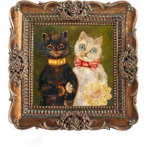 Antique Mini Picture Frames 2.5x3.5 Vintage Picture Frames 2.5x3.5 Oval Frame Wallet Size Picture Frames Photo Gallery Wall Art with Embossed Floral in Bronze