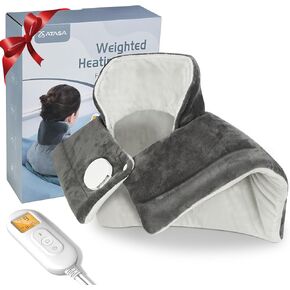 Heating Pad for Back Pain Relief, ATASA Mothers Day Gifts, Fathers Day Dad Gifts, Birthday Day Gifts for Women Men Mom, Electric Neck Shoulder Heat Pad, Wearable Weighted Heated Wrap with Auto-Off