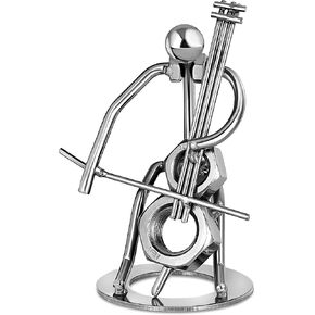 Broadway Gift Cello Player Silver Tone 6 inch Table Metal Decorative Musician Tabletop Figurine