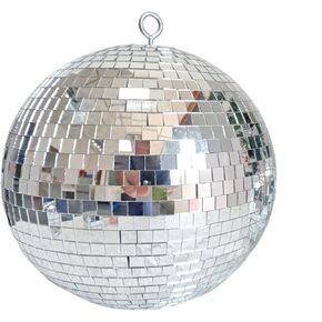 Mirror Disco Ball, 6 Inch Silver Small Reflective Mirror Ball Hanging Ornament for Birthday Wedding Party Christmas Decor, Reflective Stage Decoration Disco Mirror Ball Ornaments