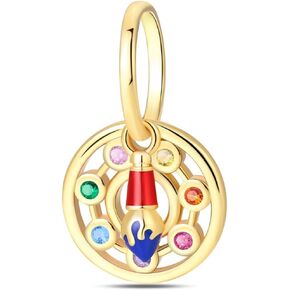 Gold Charms for Pandora Bracelets and Necklace for Women Cubic Zirconia Artists Dangle Beads Jewelry Gifts