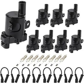 Blue Set of 8 Ignition Coil Pack 4.8L 5.3L 6L Compatible with Chevy Express Silverado Tahoe Suburban, GMC Savana Sierra Yukon XL, Buick Rainier, Cadillac Escalade Hummer H2 Replace UF262 C1251