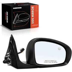 A-Premium Passenger Side Power Door Mirror - Compatible with Toyota Avalon 2011-2012 - Heated Manual Folding Black Outside Rear View Mirror w/Turn Signal Memory Recall - Replace# 8791007073C0