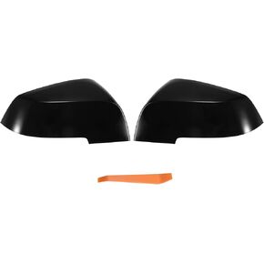 X AUTOHAUX Pair Car Rear View Driver Passenger Side Mirror Cover Cap Replacement Black Carbon Fiber Pattern for BMW F20 F22 F23 F30 F31 F32 F33 F36 F87 M2 X1 E84 Mirror Guard Covers
