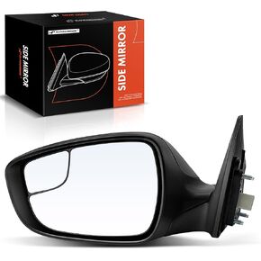 A-Premium Driver Side Power Door Mirror - Compatible with Hyundai Elantra 2014-2016, Elantra Coupe 2014 - Heated Manual Folding Black Outside Rear View Mirror w/Blind Spot Detection