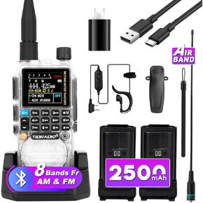 TIDRADIO TD-H3 GMRS Radio，Air Band and NOAA Weather Receiver & Scan Radio Rechargeable Long Range Handheld Radio 3 Pack