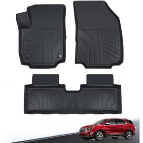 Floor Mats for 2018-2024 Chevy Equinox/GMC Terrain (Not for EV),2 Rows Floor Mats & Seat Back mats & Trunk mat for Chevy Equinox Accessories，6 Pcs Mats Full Set