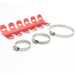 Universal Motorcycle Exhaust Heat Shield Pipe Shield, Motorcycle Exhaust Guard Muffler, Motorcycle Exhaust Pipe Cover or, Red, Red