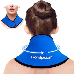 Neck Ice Pack Wrap, Flexible Gel Neck Cooling Pack for Neck Pain Relief, Cervical Injury Hot Cold Compression Therapy for Neck Pain, Sport Injury, Swelling, Inflammation