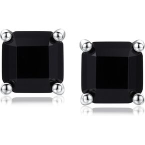 925 Sterling Silver Birthstone Stud Earrings for Women Men, Oval/Round/Sqaure/Octagon Cut Created Sapphire/Amethyst/Emerald/Ruby/Peridot/Opal Solitaire Diamond Halo Studs Earrings for Women