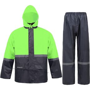 Raincoat Suit Outdoor Waterproof Breathable High Reflective High Performance Durable Rain Gear Hooded Jacket