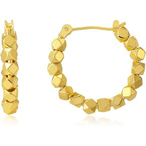 14K Gold Plated Hoop Earrings for Women, Trendy Gold Hoop Earrings Statement Cuff Lightweight Hypoallergenic Jewelry for Her