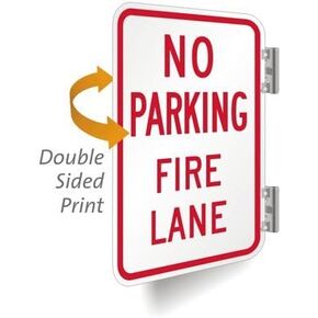 SmartSign 18 x 12 inch “No Parking Fire Lane" Metal Sign, 120 mil Aluminum Composite (ACM), Engineer Grade Reflective Material, Red and White