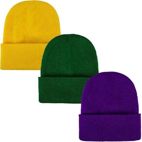 3 Packs Unisex Beanie Hats for Men Women Winter Knit Cuffed Beanie Slouchy Beanie Hats Warm Winter Hats Soft Plain Knit Hats Fashion Skull Cap