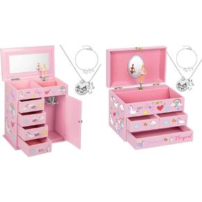 Musical Jewelry Box for Girls with Spinning Ballerina Unicorn Design