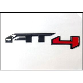 AT4 Door Emblem in Chrome & Red for 2019-2024 GMC Yukon, Sierra, and Canyon - Ideal for Both Right and Left Doors - Fits 1500, 2500HD, and 3500HD Models
