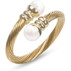 Designer Cable Ring Stainless Steel Twisted Cable Wire Adjustable Rings for Women Trendy Jewelry