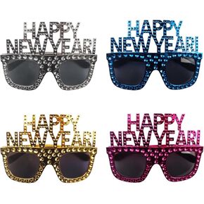 4 Pack Happy New Year Party Glasses 2024