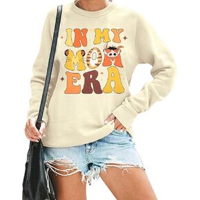 FAYALEQ Mama Sweatshirt Women In My Mom Era Shirt Mama Crewneck Pullover Funny Mom Long Sleeve Tops
