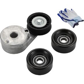 90K-38104 (3PCS 38104+38006+38006) Serpentine Belt Tensioner Kit Without Belt Fit For Chevrolet Malibu 97-00 Oldsmobile Alero 99-01 Cutlass 97-99 Pontiac Grand Am 99-01