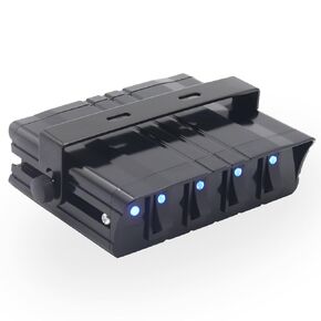 6 Gang 12V-24V Rocker Switch Box 20A SPST On/Off Toggle Switch Panel for Truck Vehicles Boats RVs Campers 4WD(Blue LED)