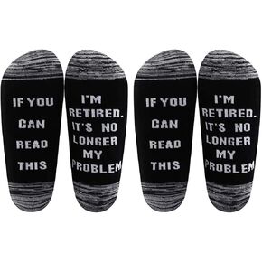 LEVLO Funny Retirement Gift Socks for Man If You Can Read This I'm Retired Socks for Husband Dad Uncle Grandpa