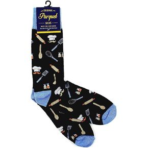 Men's Black Cook Chef Baker Cooking Novelty Crew Dress & Trouser Socks
