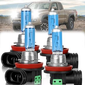 مناسب لمصابيح الهالوجين الأمامية Toyota Tacoma 1997-2015، مصابيح أمامية عالية الشعاع 9003/H4، شعاع عالي الأداء عالي، لمبة بديلة منخفضة الشعاع، حزمة من 2