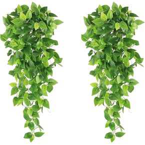 2 Packs Fake Hanging Plant with Pot, Artificial Hanging Plants for Home Decor
