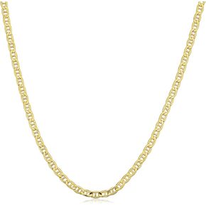 Kooljewelry 10k Yellow Gold 2.3 mm Mariner Link Chain Necklace (16, 18, 20, 22, 24, 30 or 36 inch)