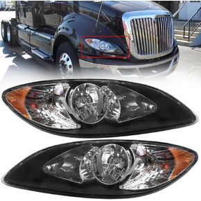 Headlights Assembly Fit for 2008-2016 International ProStar,Halogen Headlamps Assembly, Driver and Passenger Side