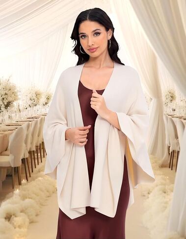 Shawl Wraps for Women Cross Front Poncho Sweater Knitted Cape Soft Warm Elegant for Fall Winter Spring Wedding in Saudi Arabia