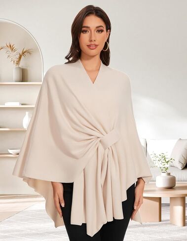 Shawl Wraps for Women Cross Front Poncho Sweater Knitted Cape Soft Warm Elegant for Fall Winter Spring Wedding in Saudi Arabia